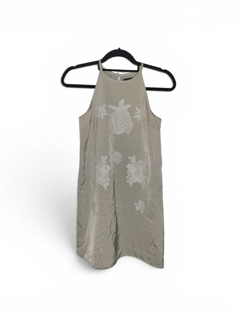 Victoria Beckham for Target Light Taupe And White Appliqued Mini Dress SZ L